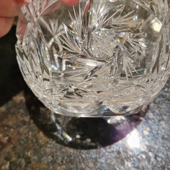 Kusak Kitchen Kasak Cut Crystal Globe Vase Signed Kusak Poshmark